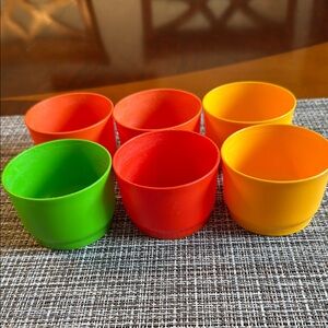 Tupperware Colorful Dining Cups - Red, Orange, Green
